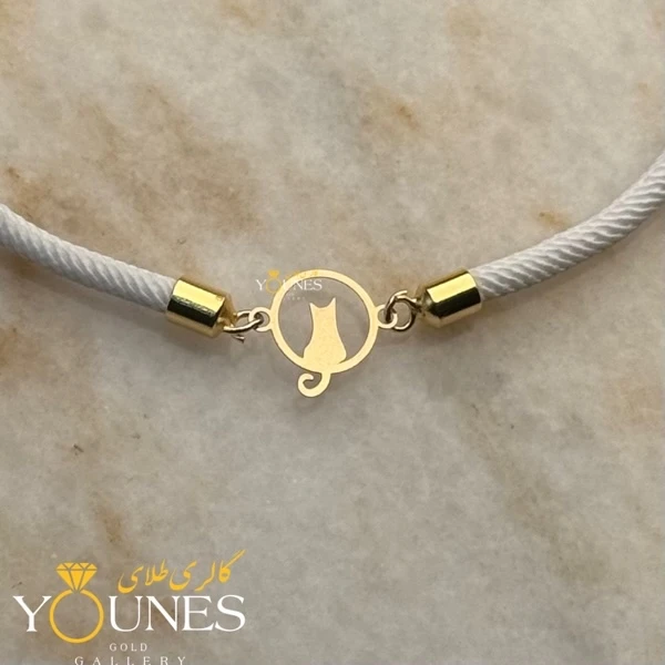 دستبند گربه ای گرد طلا لیزری